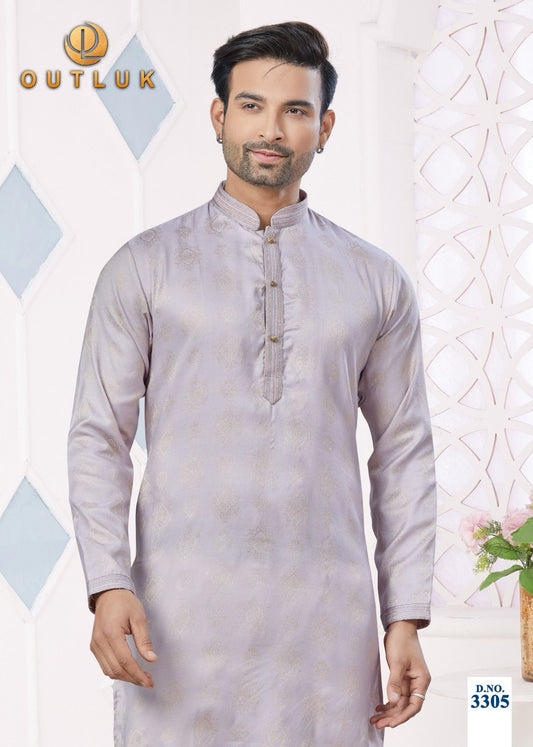 3305 Wedding Collection Vol 33 Outluk Jacquard Mens Kurta Pyjama