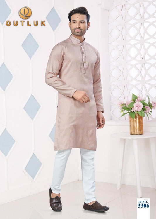 3306 Wedding Collection Vol 33 Outluk Jacquard Mens Kurta Pyjama