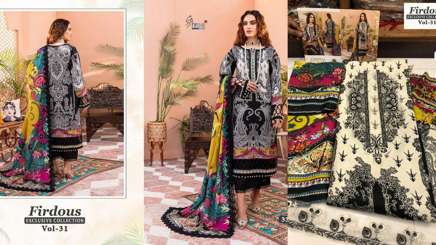 3307 Firdous Exclusive Collection Vol 31 Shree Fabs Pure Cotton Pakistani Salwar Suits