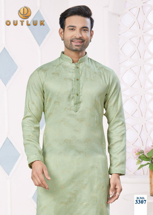 3307 Wedding Collection Vol 33 Outluk Jacquard Mens Kurta Pyjama