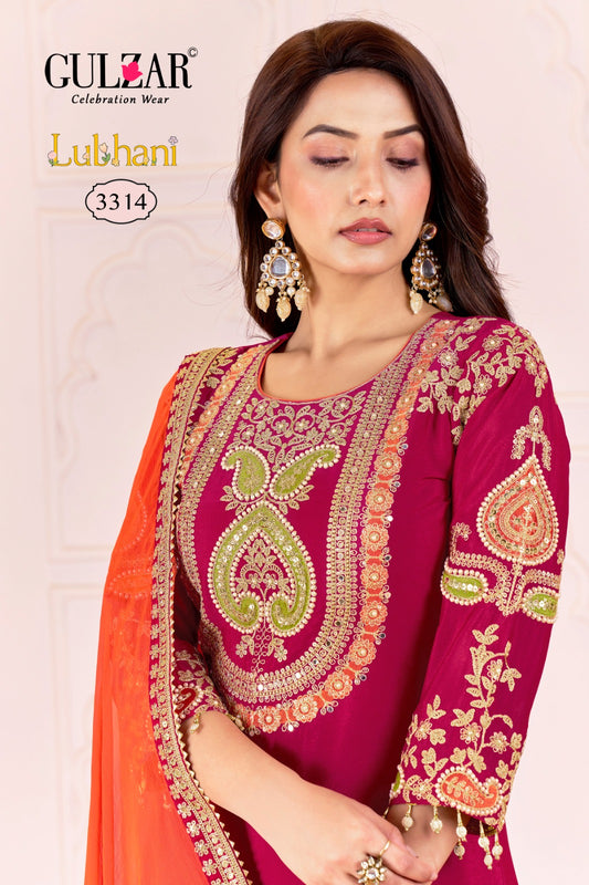 3314 Lubhani Gulzar Premium Chinon Readymade Suits