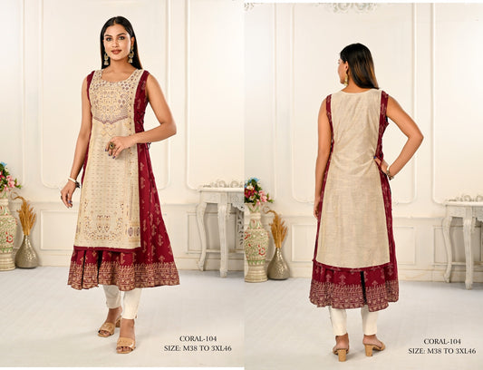 104 Coral Jivora Kurti