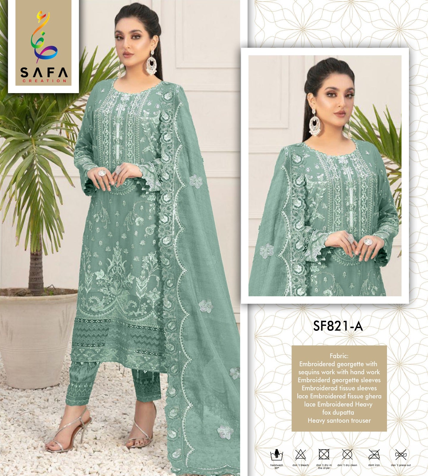 821A Safa Creation Pakistani Salwar Suits