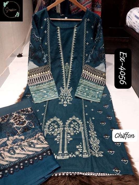 Ex-4056Navy Blue Sapphire Pakistani Readymade Suits