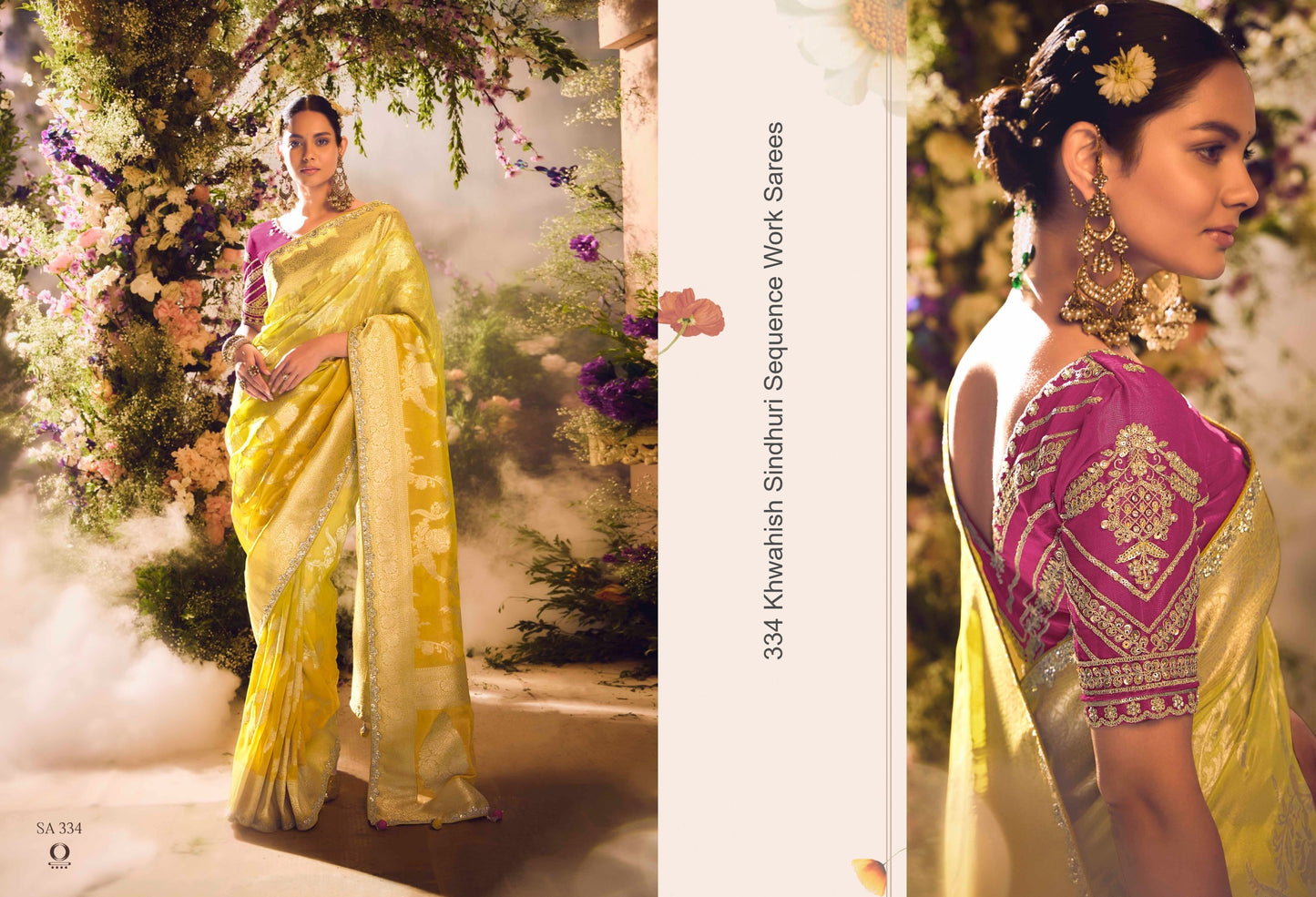 334 Khwahish Sindhuri Sequence Work Sarees