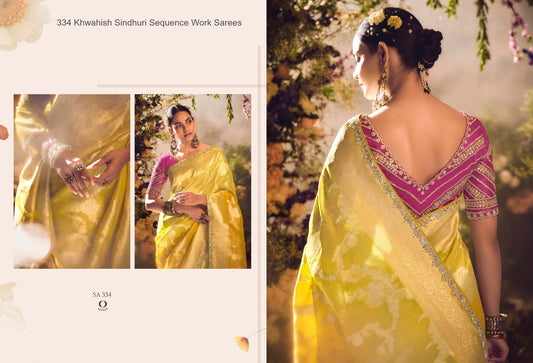 334 Khwahish Sindhuri Sequence Work Sarees