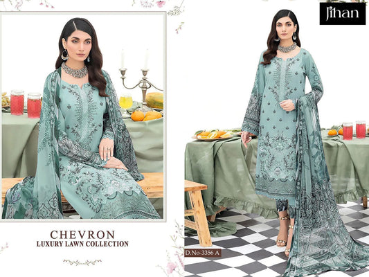 3356A Chevron Luxury Lawn Collection Jihan Embroidery Pakistani Salwar Suits