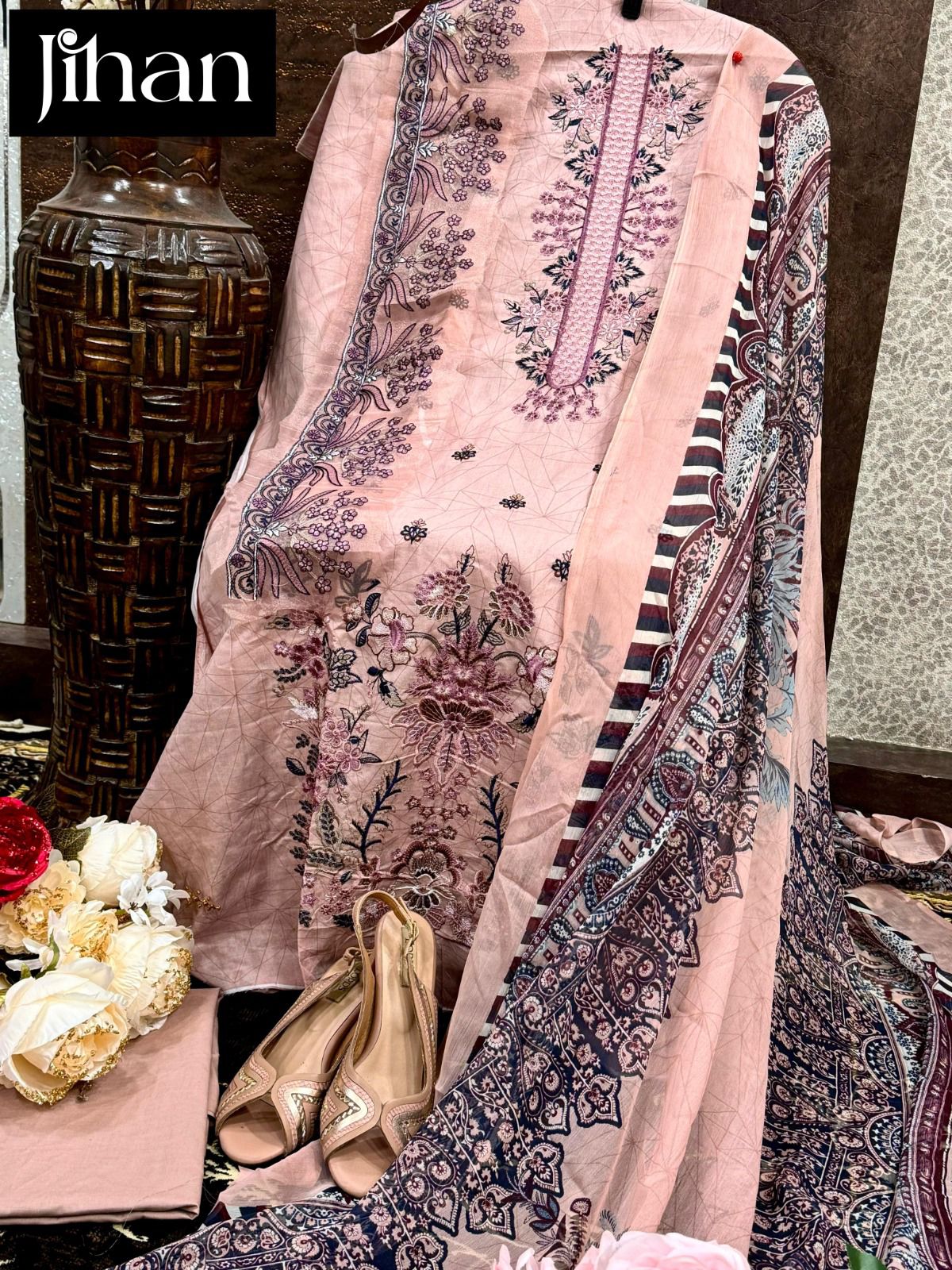 3356 Chevron Luxury Lawn Collection Jihan Embroidery Pakistani Salwar Suits