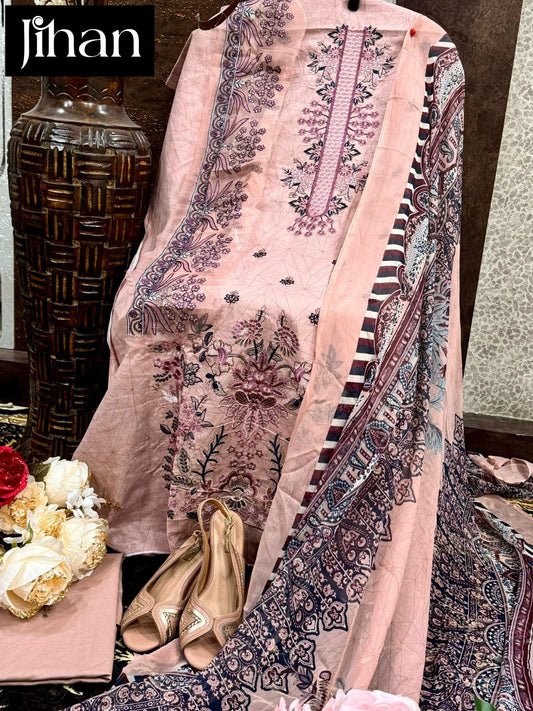 3356 Chevron Luxury Lawn Collection Jihan Embroidery Pakistani Salwar Suits