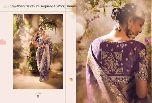335 Khwahish Sindhuri Sequence Work Sarees