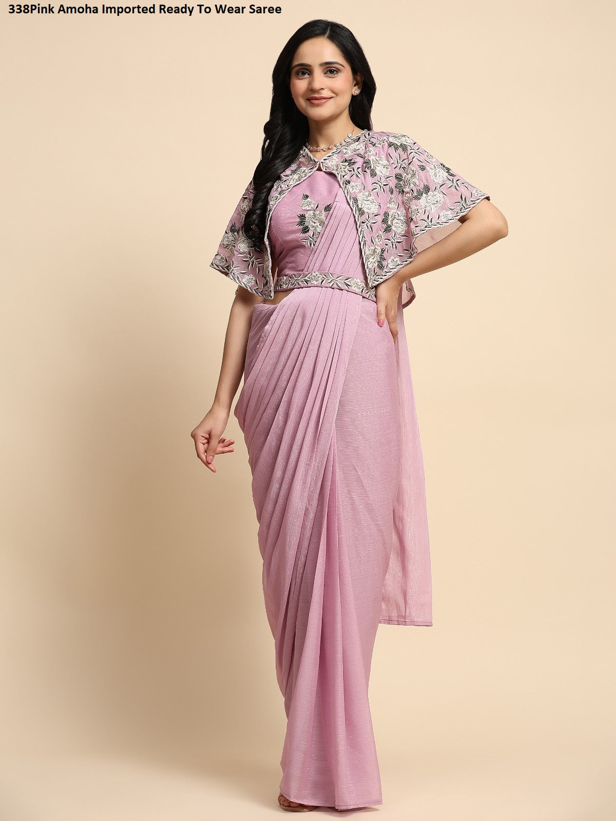 338Pink Amoha Imported Ready To Wear Saree