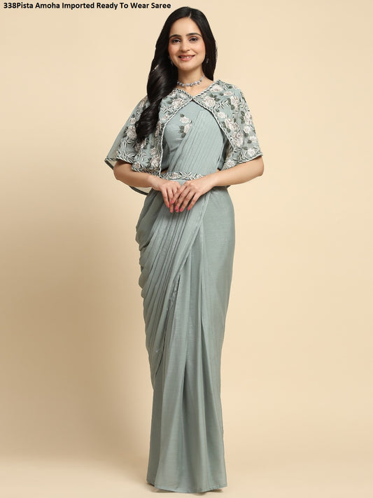 338Pista Amoha Imported Ready To Wear Saree