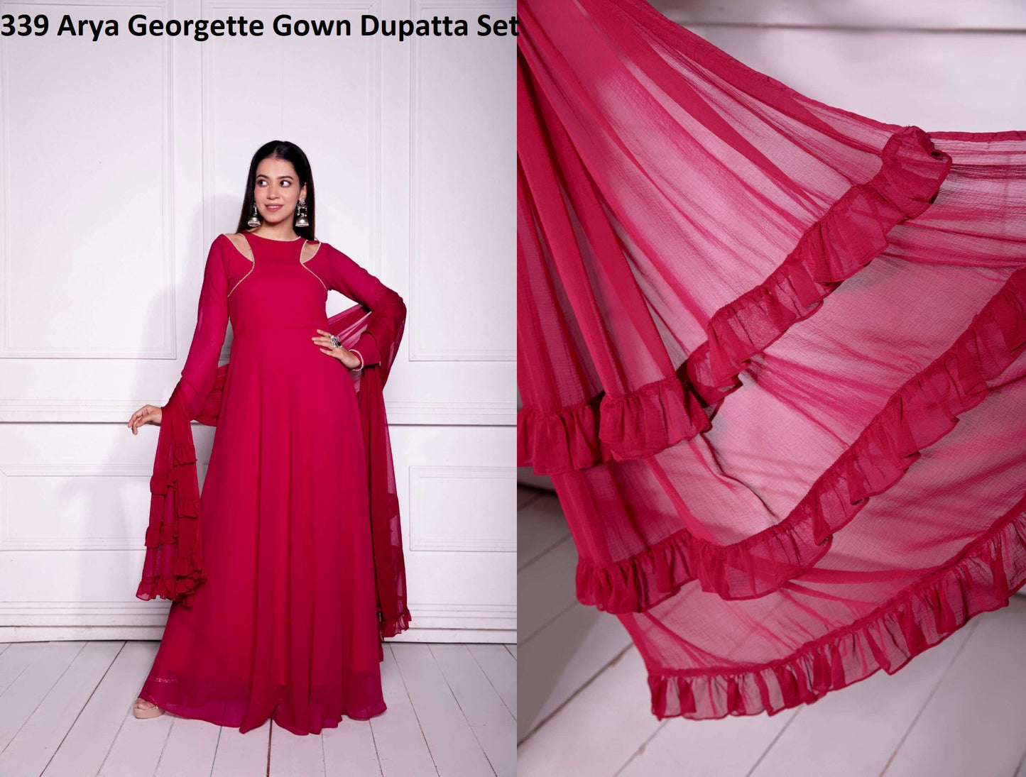 339 Arya Georgette Gown Dupatta Set