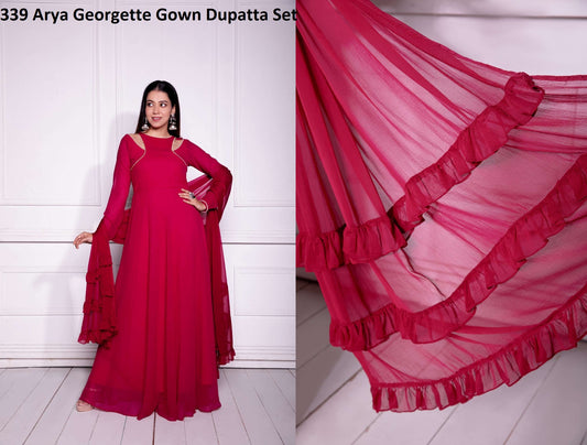 339 Arya Georgette Gown Dupatta Set