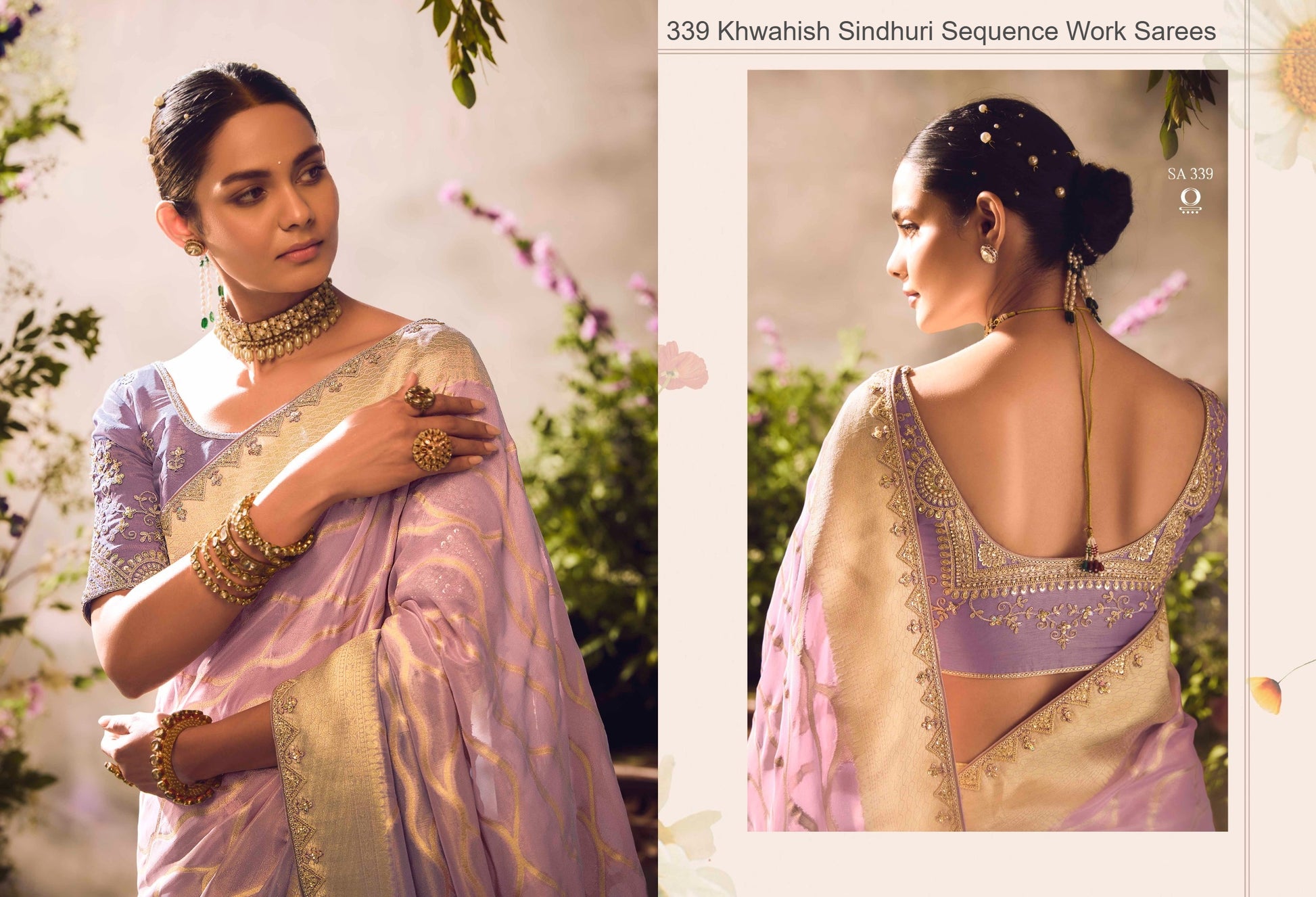 339 Khwahish Sindhuri Sequence Work Sarees