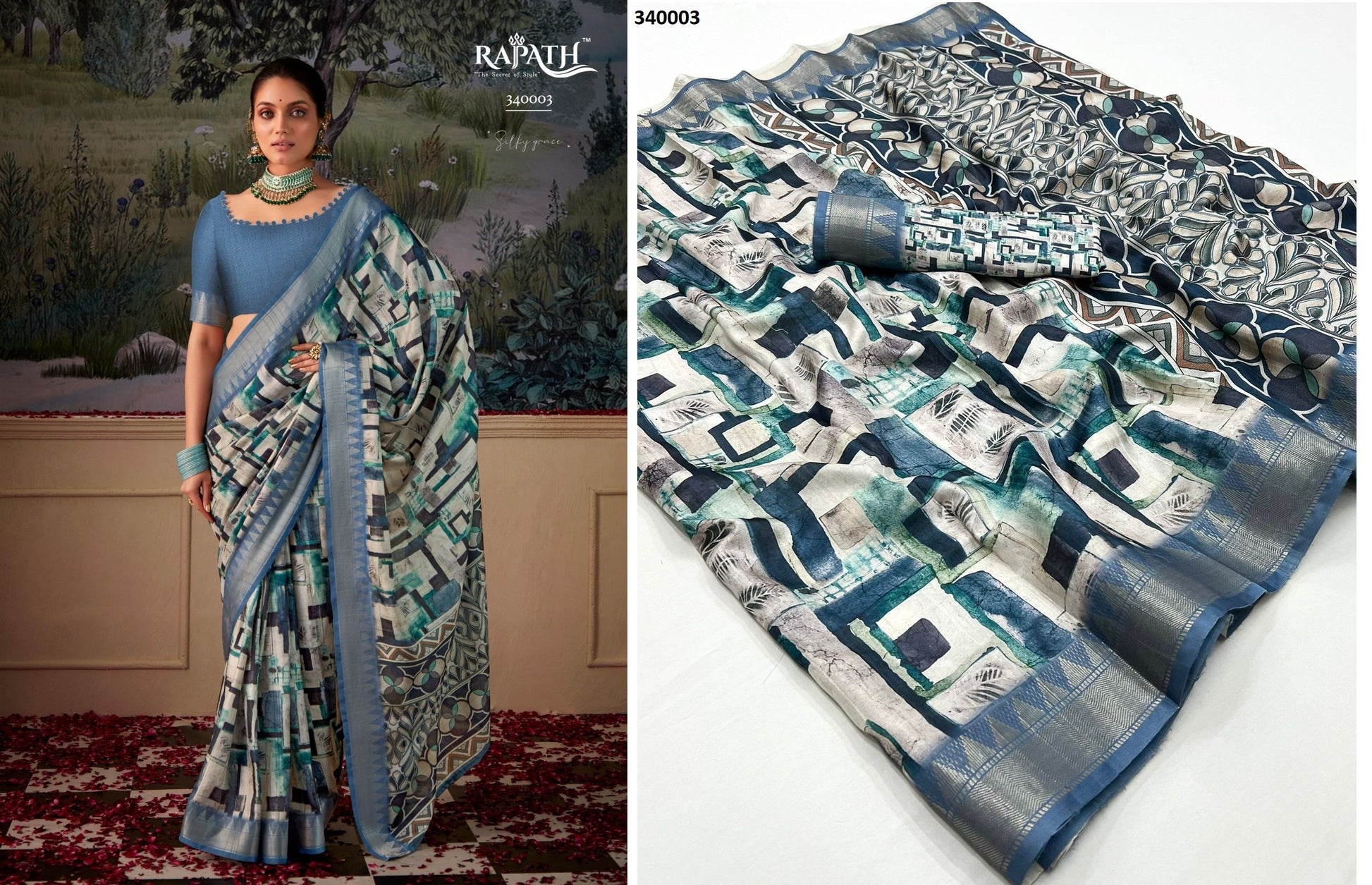 340003 Shimoni Silk Rajpath Handloom Sarees