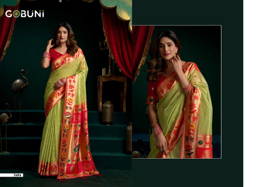 3404 Seerat Gobuni Tissue Sarees