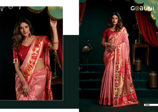 3405 Seerat Gobuni Tissue Sarees