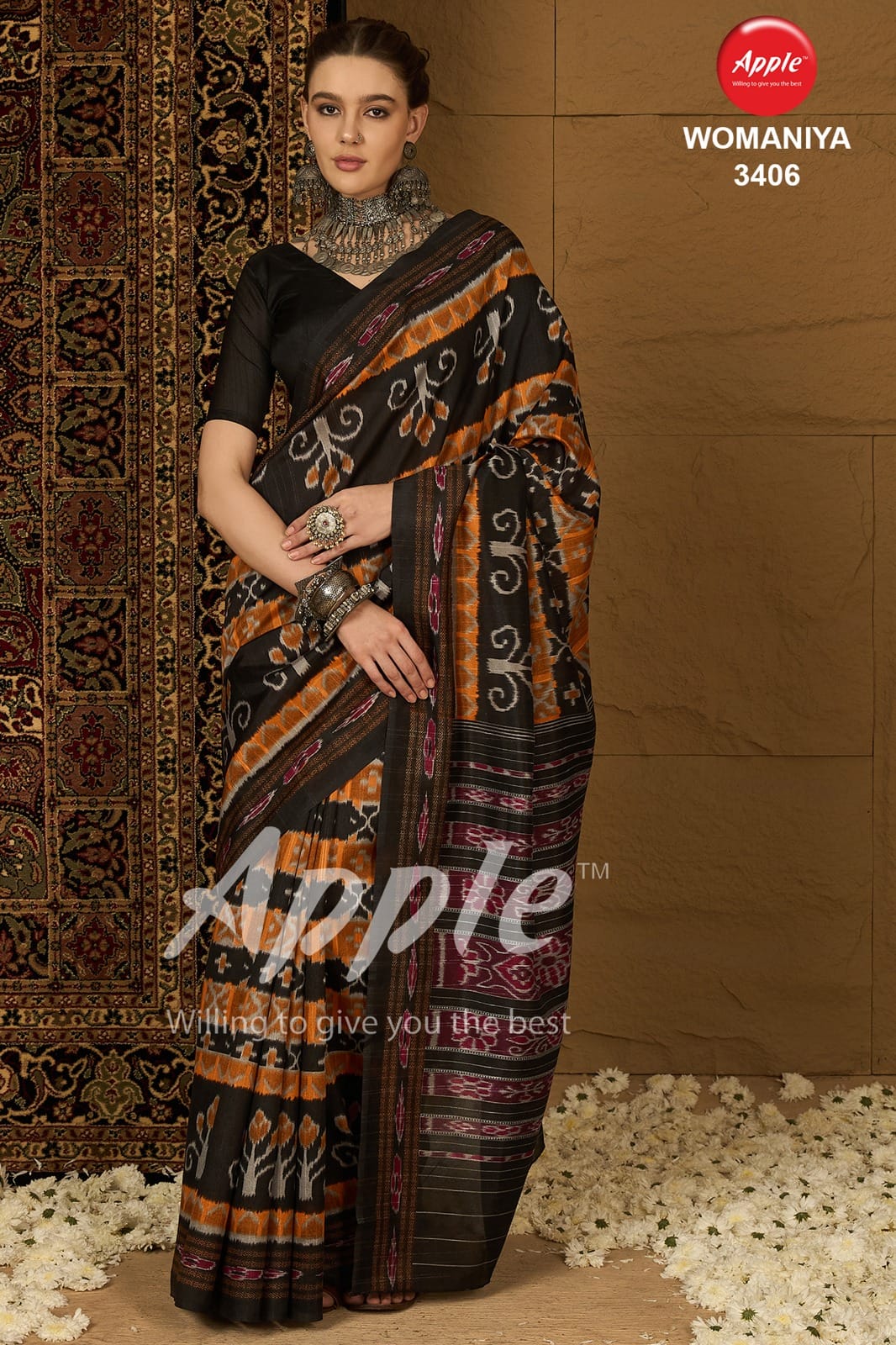3406 Womaniya Vol 34 Apple Print Sarees