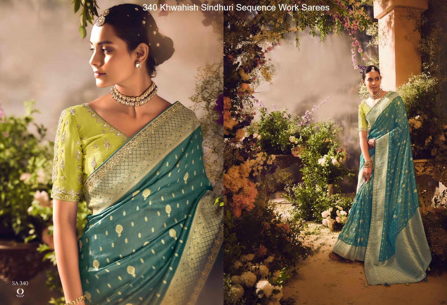 340 Khwahish Sindhuri Sequence Work Sarees