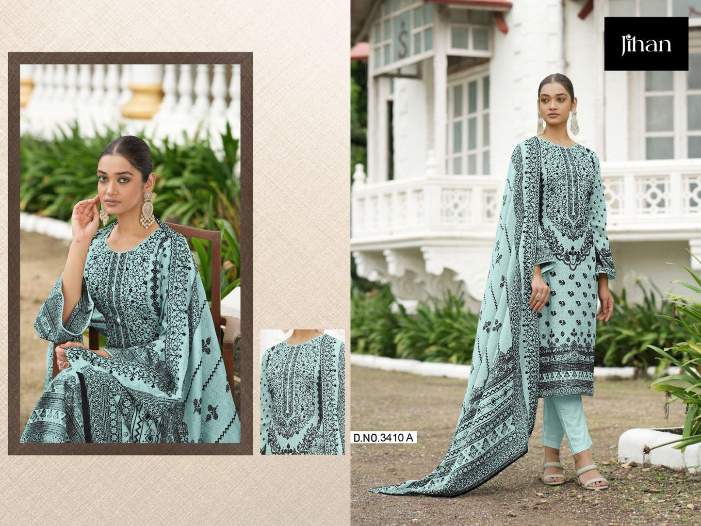3410A Jihan Pure Lawn Pakistani Salwar Suits