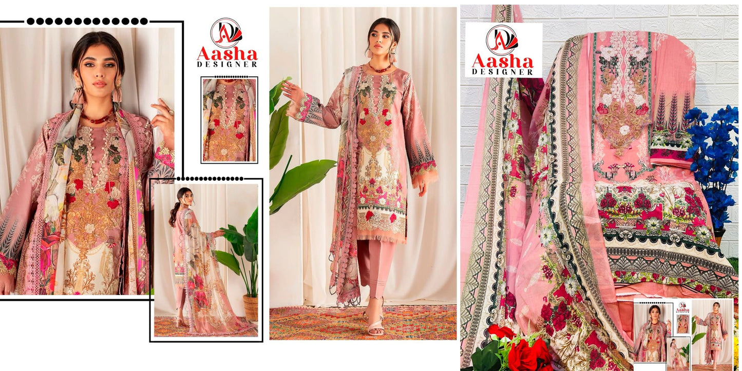 Ayezal Vol 1 Peach Aasha Designer Pakistani Salwar Suits