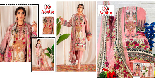 Ayezal Vol 1 Peach Aasha Designer Pakistani Salwar Suits