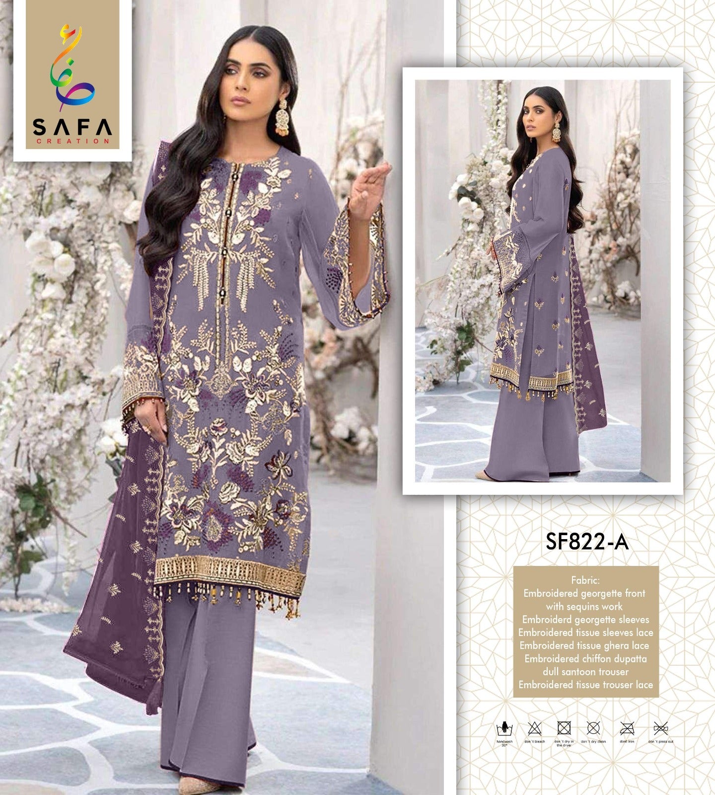 822A Safa Creation Pakistani Salwar Suits