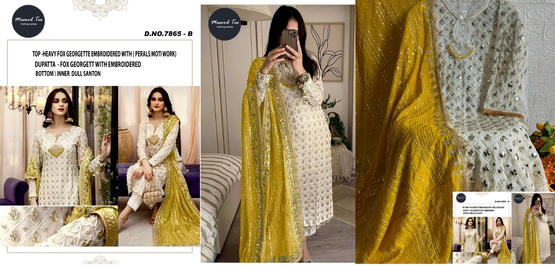 7865B Masood Tex Pakistani Salwar Suits