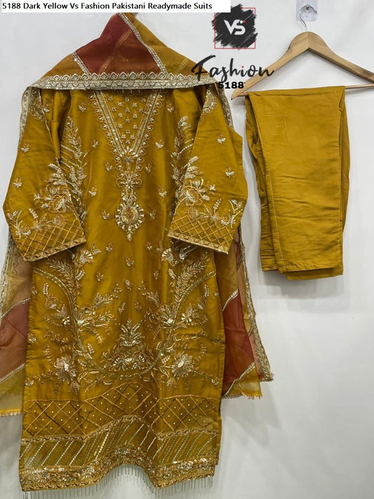 5188 Dark Yellow Vs Fashion Pakistani Readymade Suits