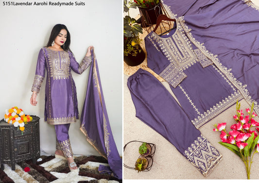 5151Lavendar Aarohi Readymade Suits