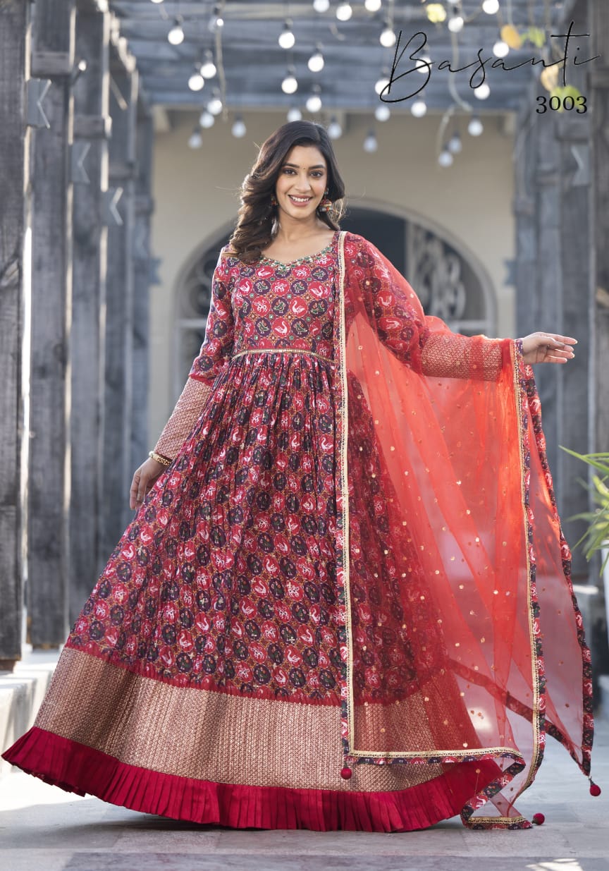3003 Vol 3 Basanti Gown Dupatta Set