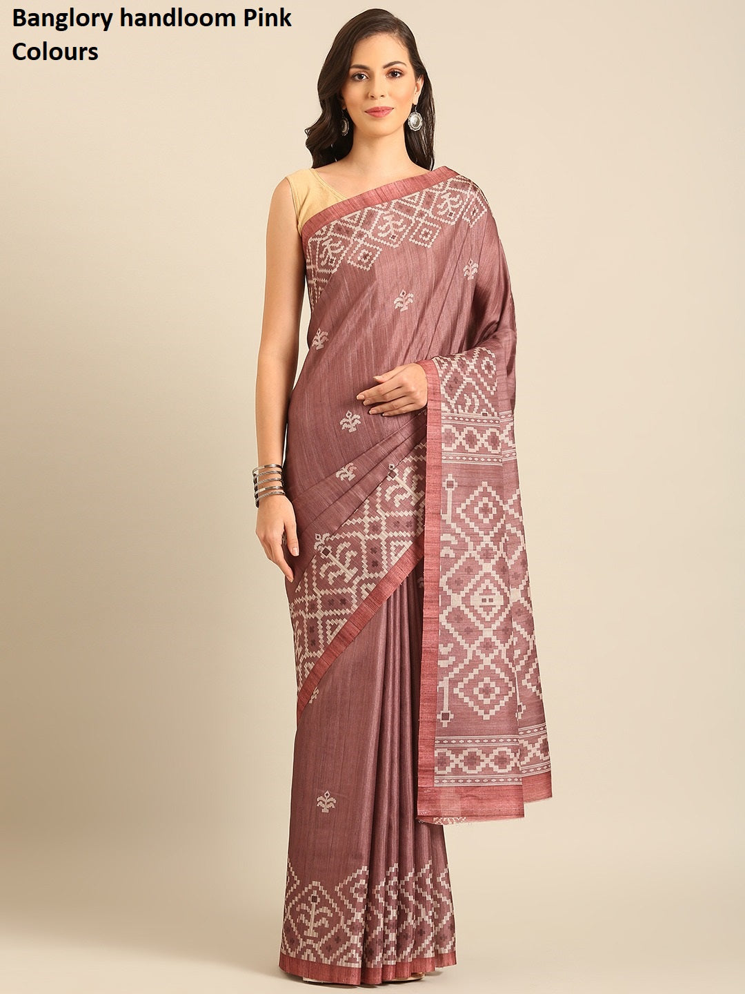 Banglory Handloom Pink Bunawat Sarees