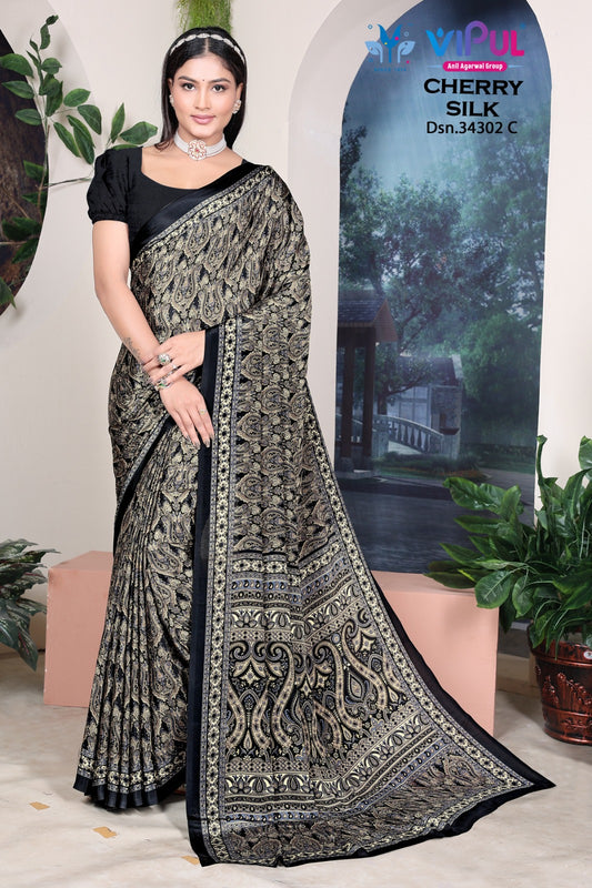 34302-C Vipul Cherry Silk Sarees