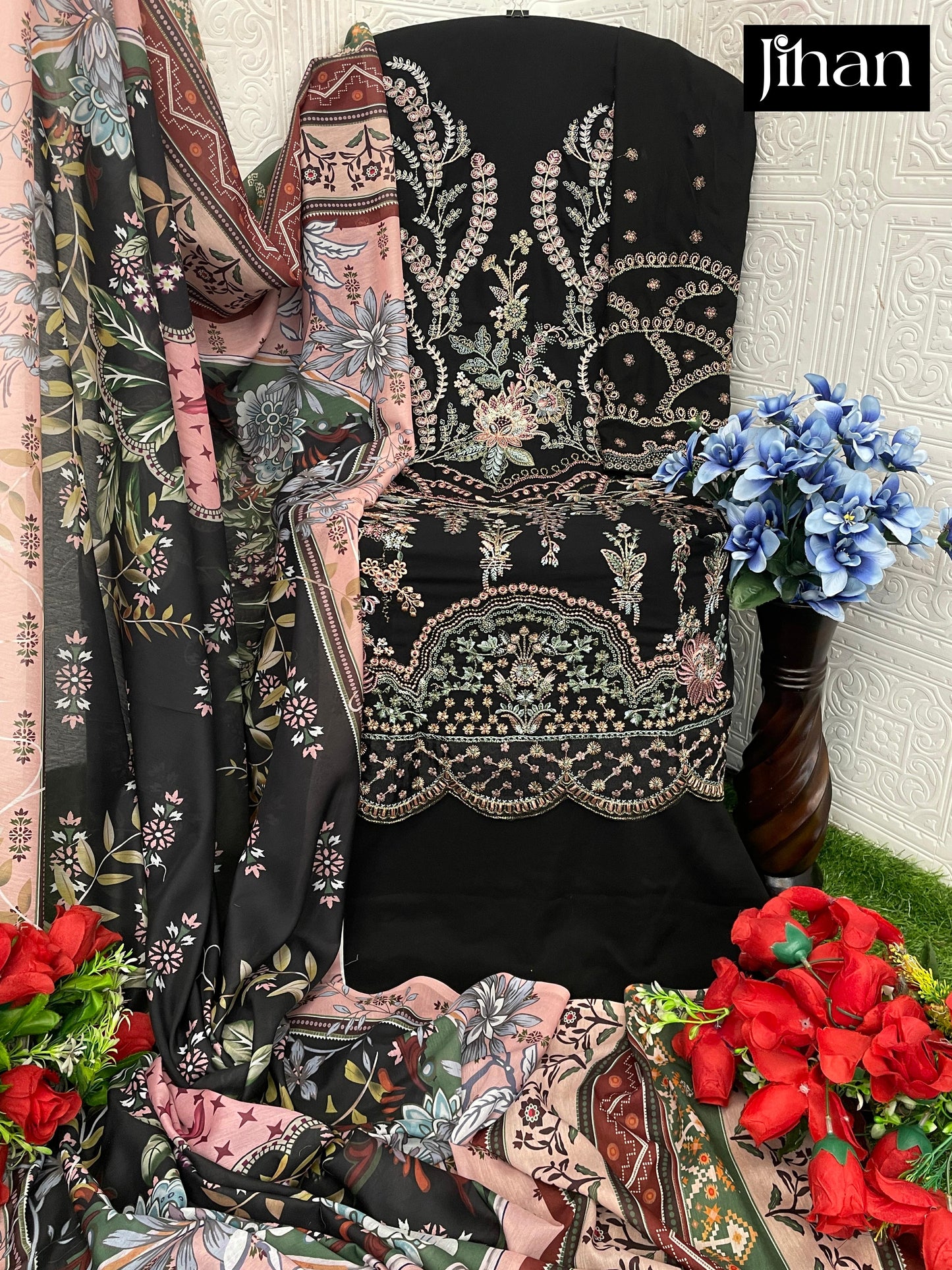 3461A Riwayat Jihan Embroidery Pakistani Patch Suits