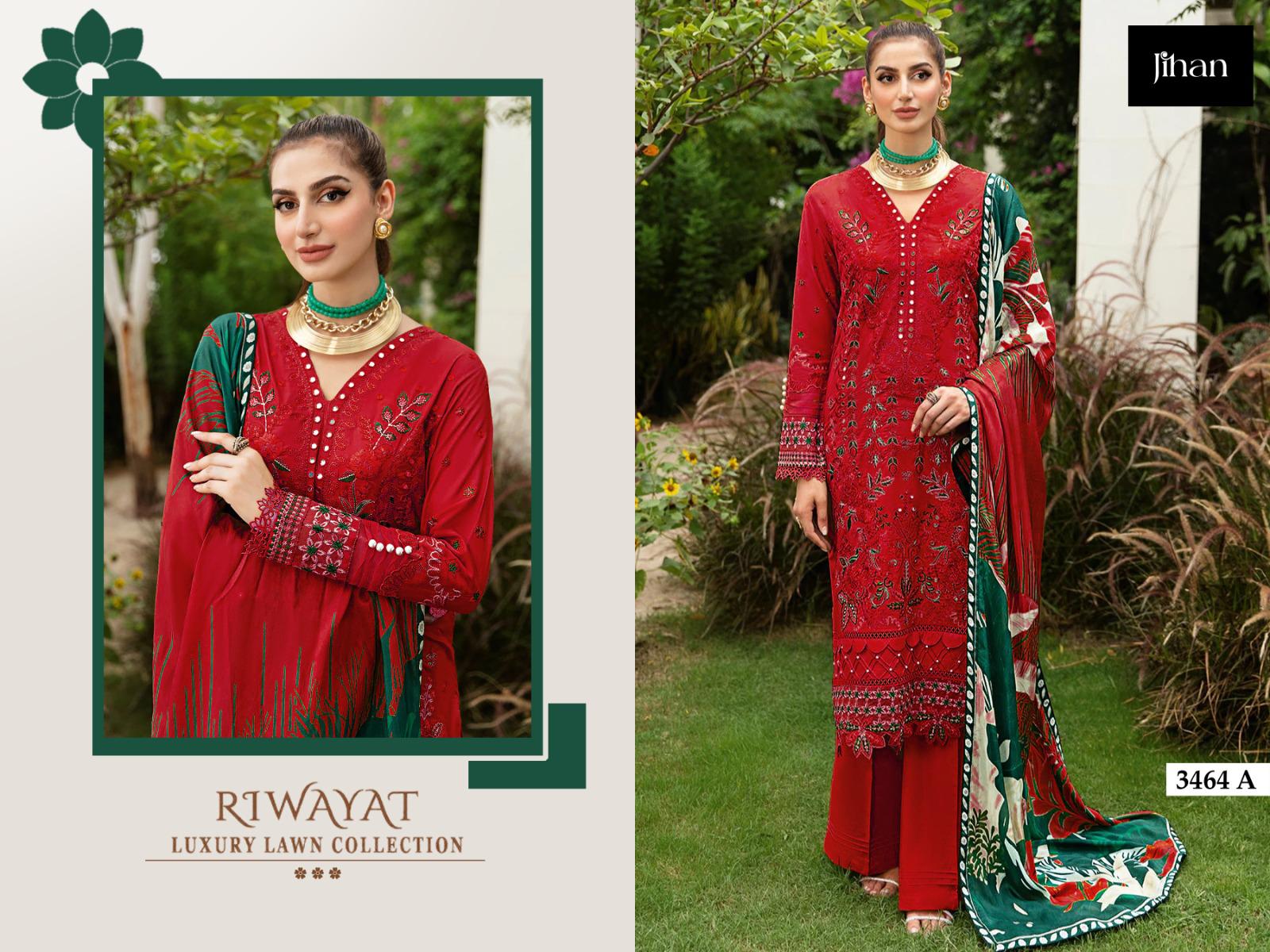 3464A Riwayat Jihan Patches Pakistani Salwar Suits
