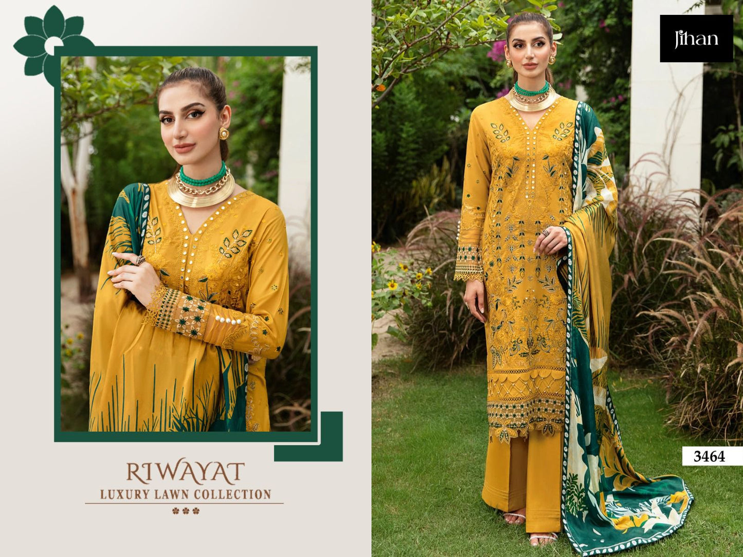 3464 Riwayat Jihan Patches Pakistani Salwar Suits