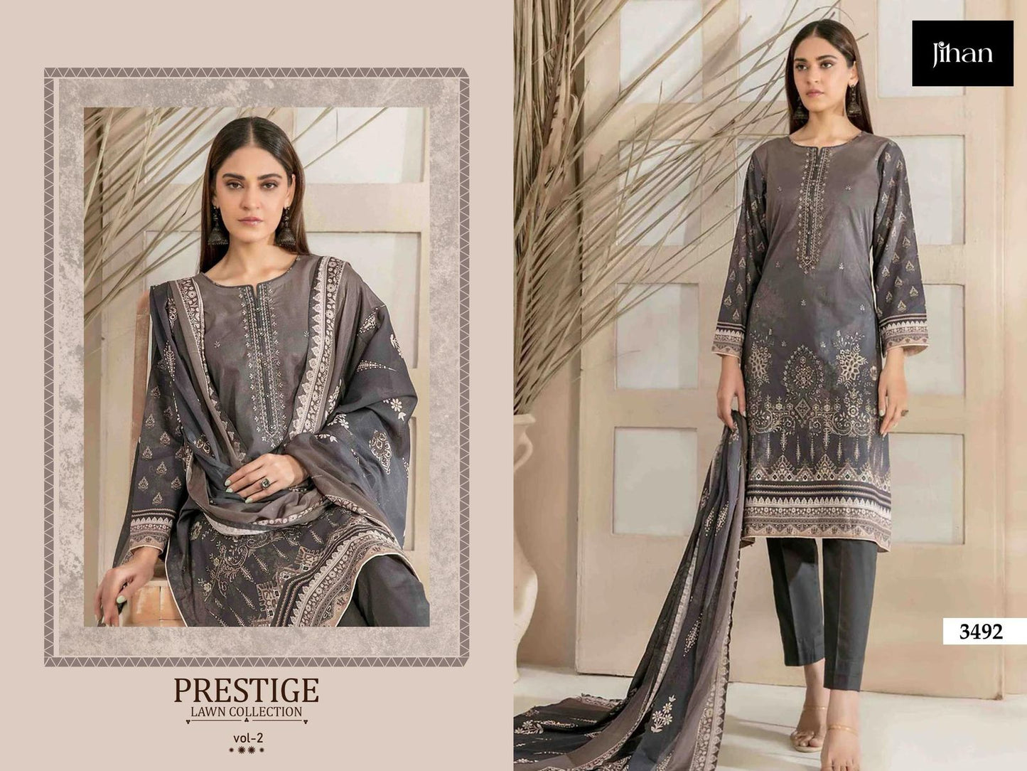 3492 Prestige Lawn Collection Vol 2 Jihan Print Pakistani Salwar Suits