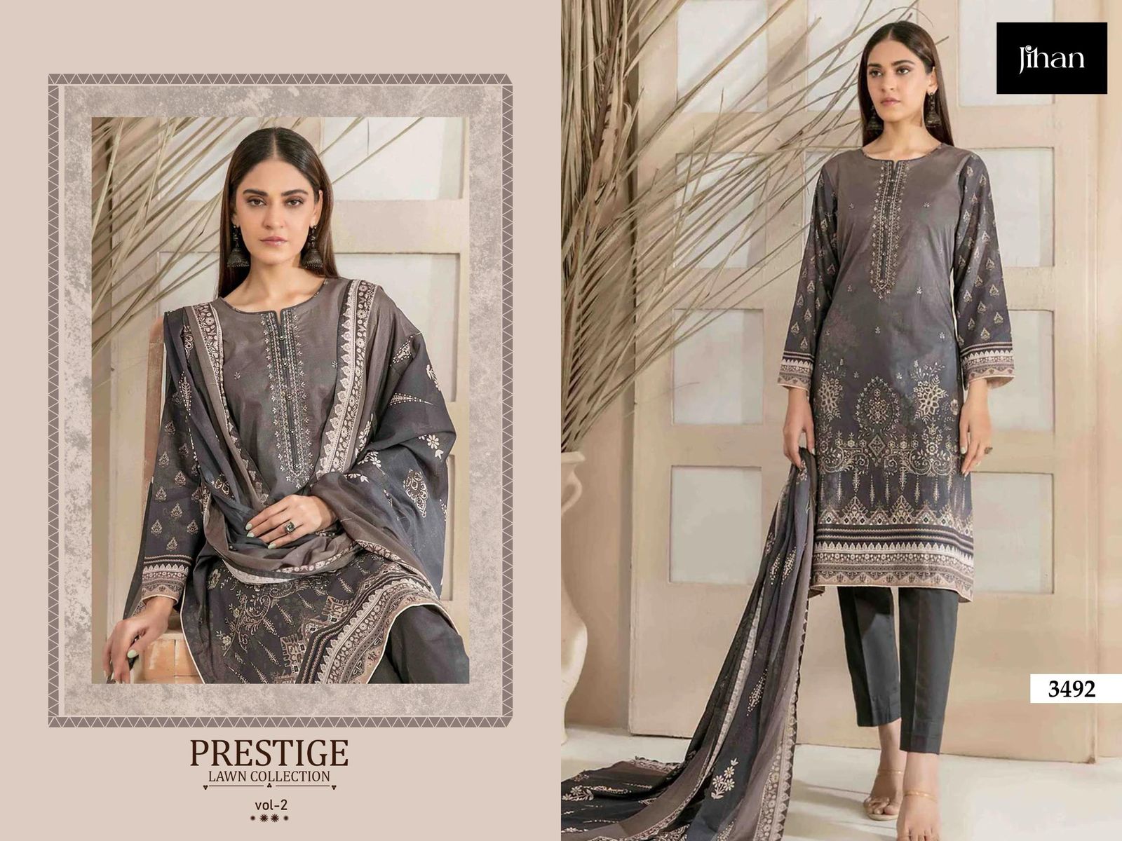 3492 Prestige Lawn Collection Vol 2 Jihan Print Pakistani Salwar Suits