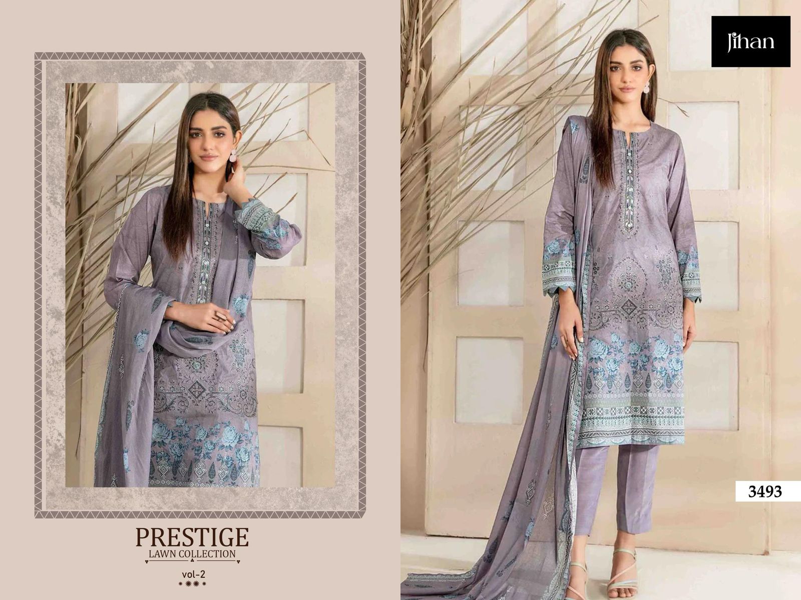 3493 Prestige Lawn Collection Vol 2 Jihan Print Pakistani Salwar Suits