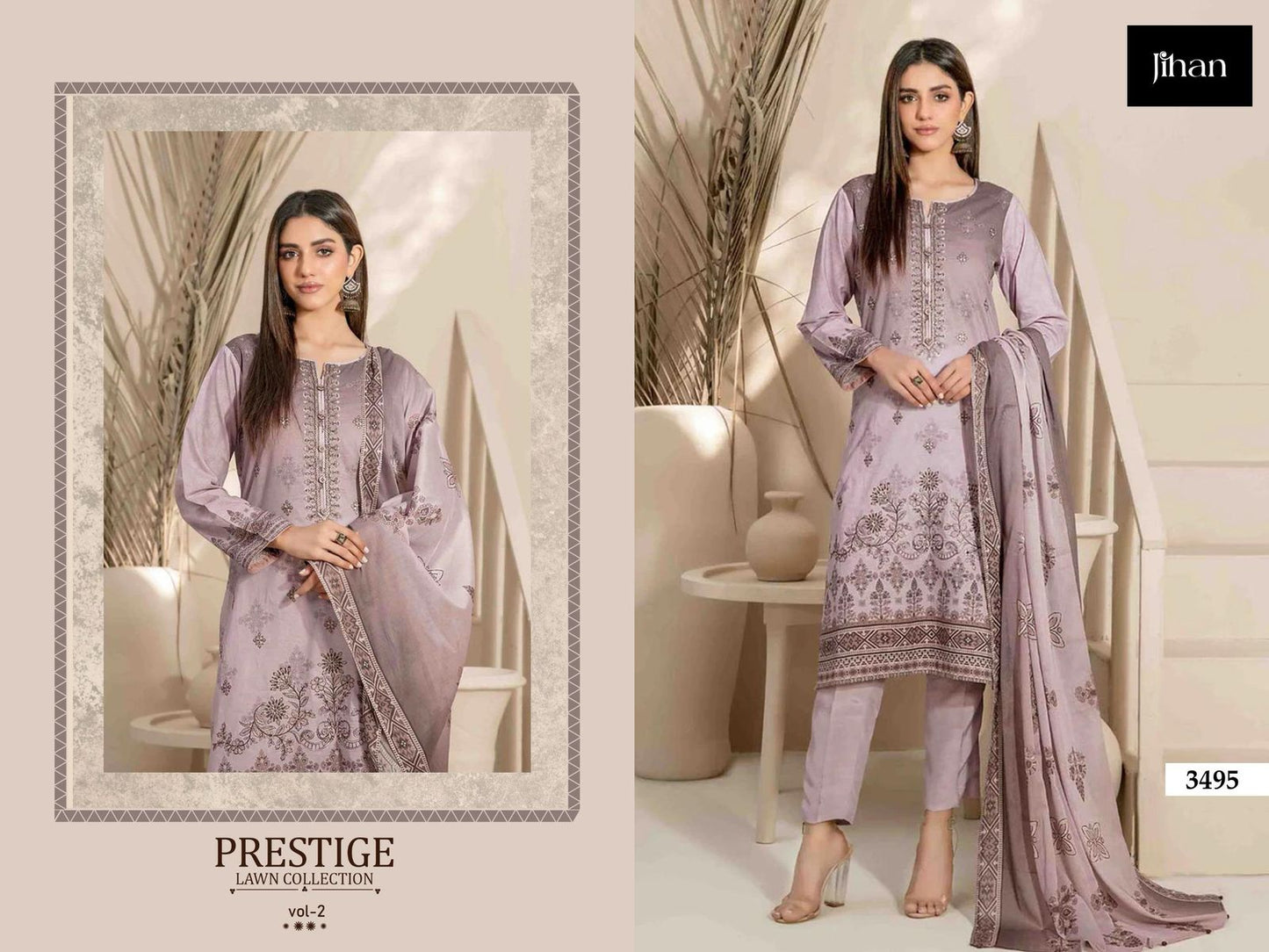 3495 Prestige Lawn Collection Vol 2 Jihan Print Pakistani Salwar Suits