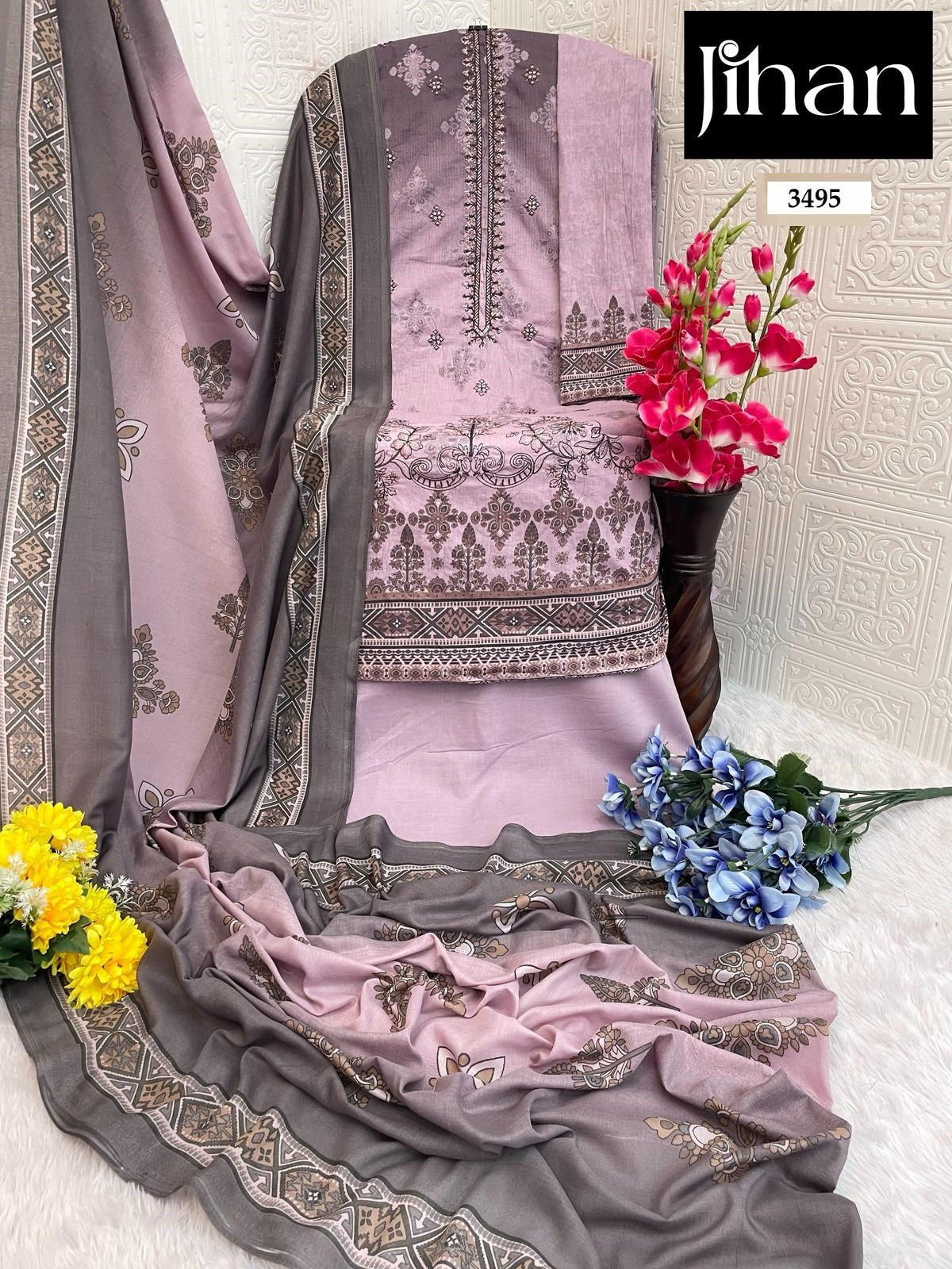 3495 Prestige Lawn Collection Vol 2 Jihan Print Pakistani Salwar Suits ...