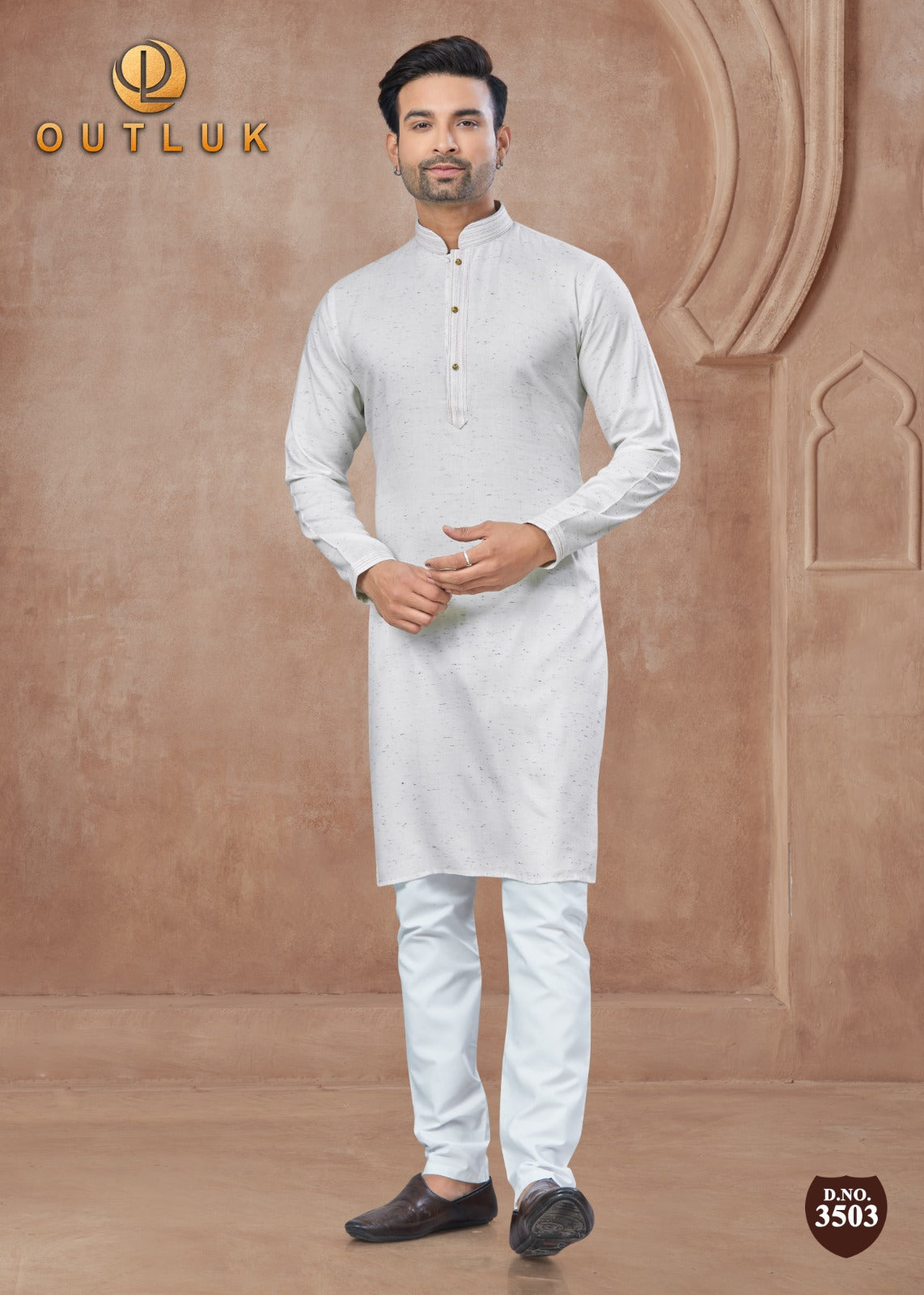 3503 Wedding Collection 35 Outluk Heavy Cotton Mens Kurta Pyjama