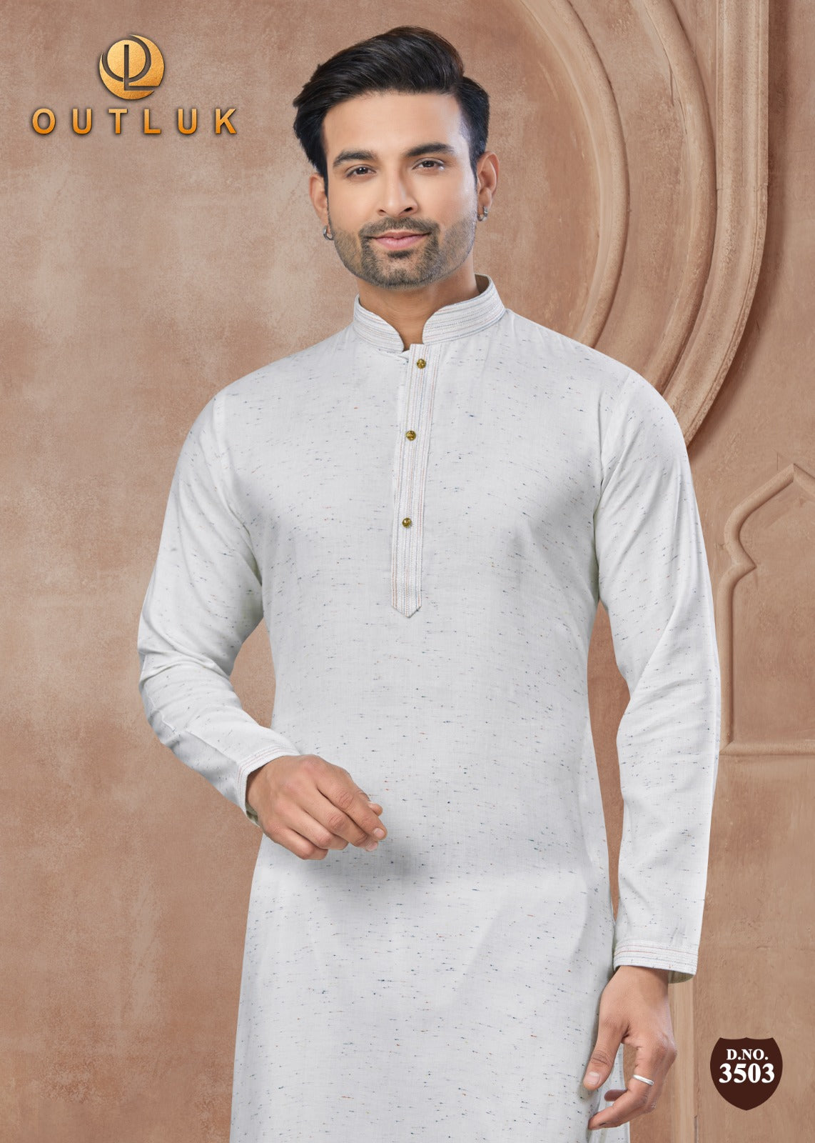 3503 Wedding Collection 35 Outluk Heavy Cotton Mens Kurta Pyjama