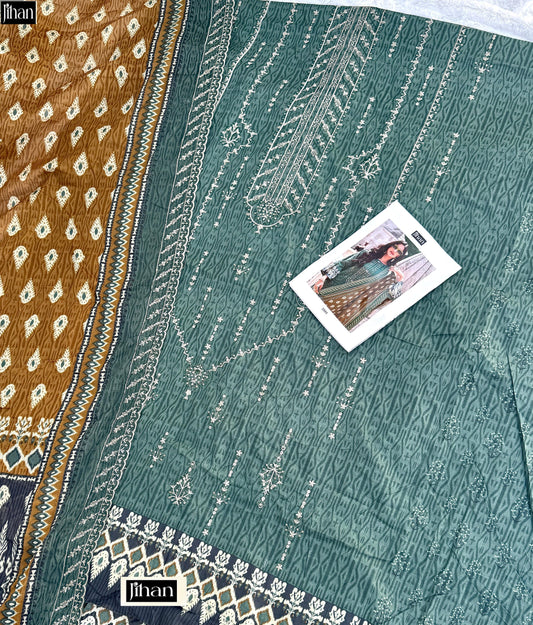 3505 Bin Saeed Lawn Collection Vol 16 Jihan Embroidery Pakistani Salwar Suits