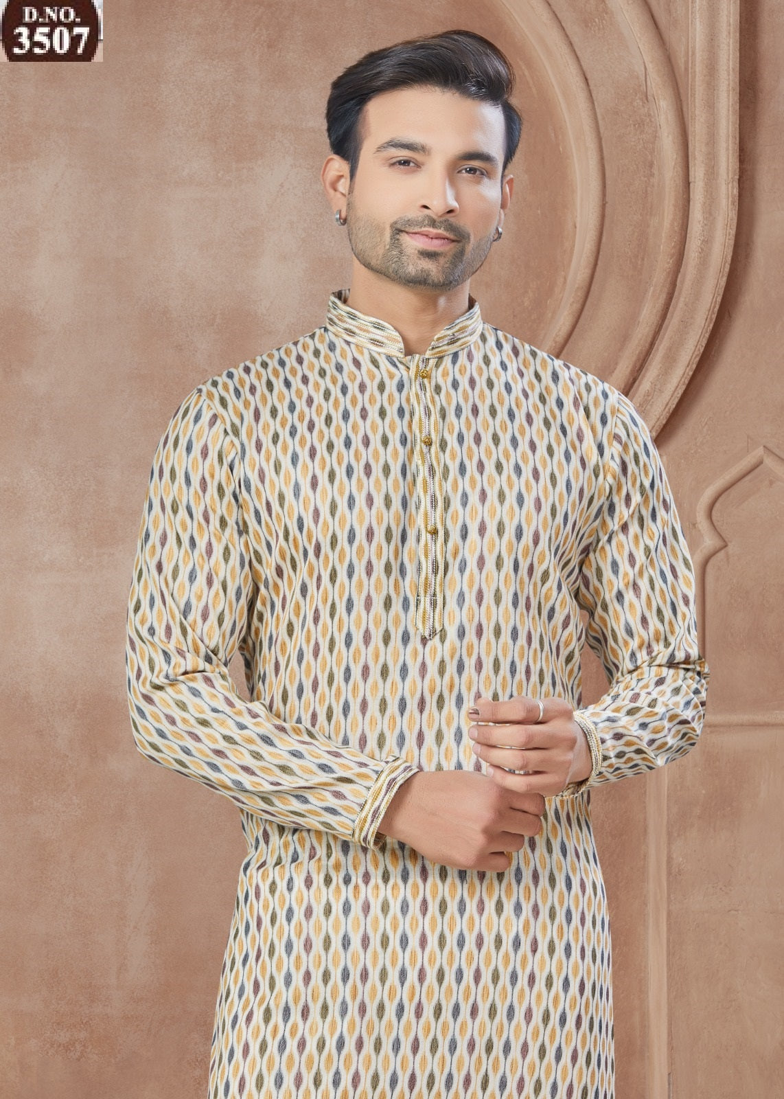 3507 Wedding Collection 35 Outluk Heavy Cotton Mens Kurta Pyjama
