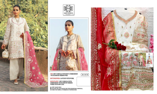 M-197-B Mushq Pakistani Salwar Suits