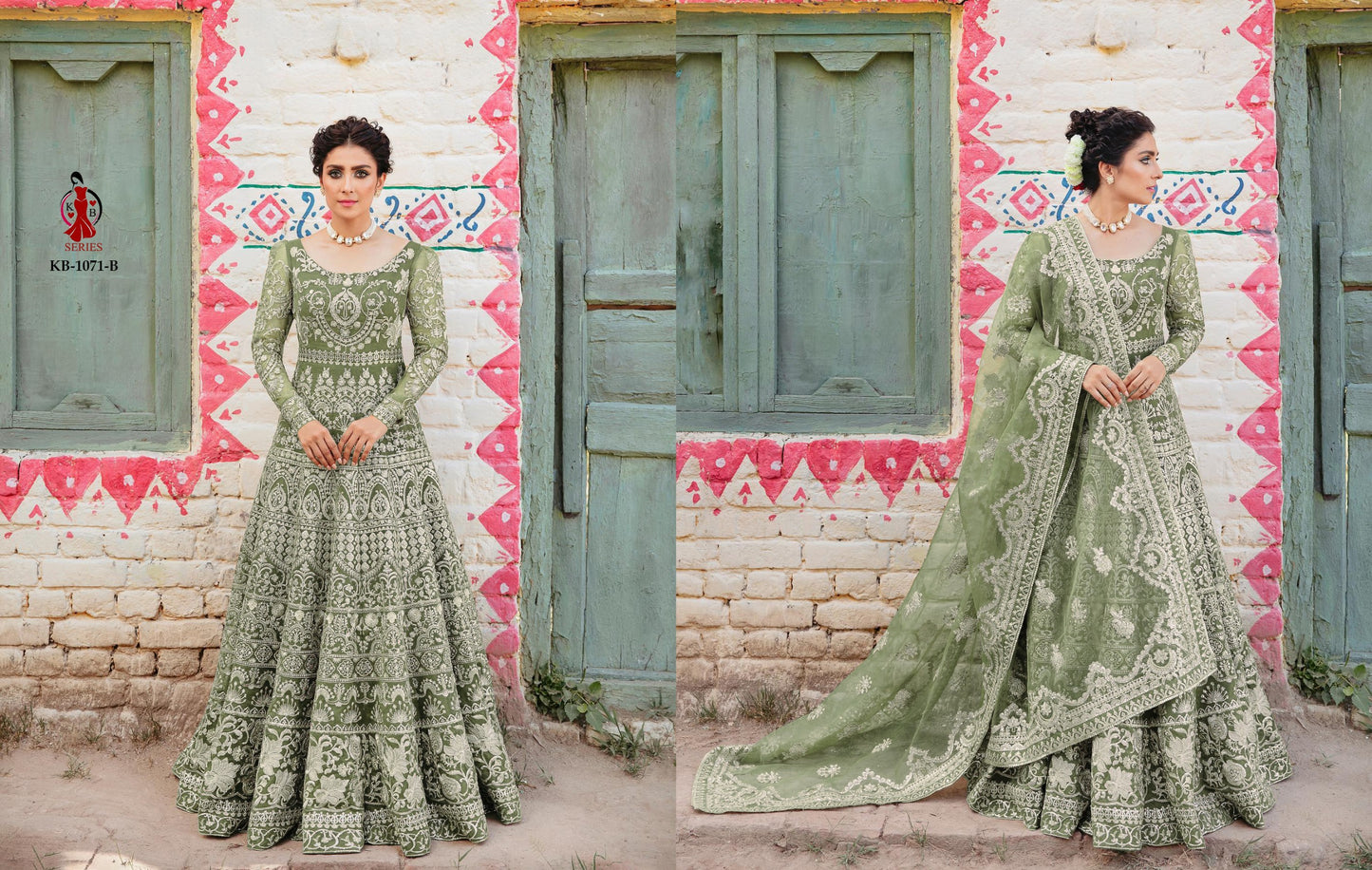 1071B Kb Series Gown Dupatta Set