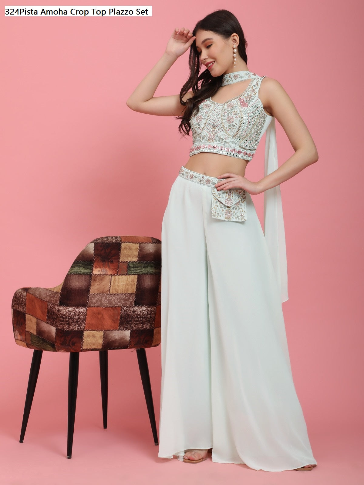 324Pista Amoha Crop Top Plazzo Set