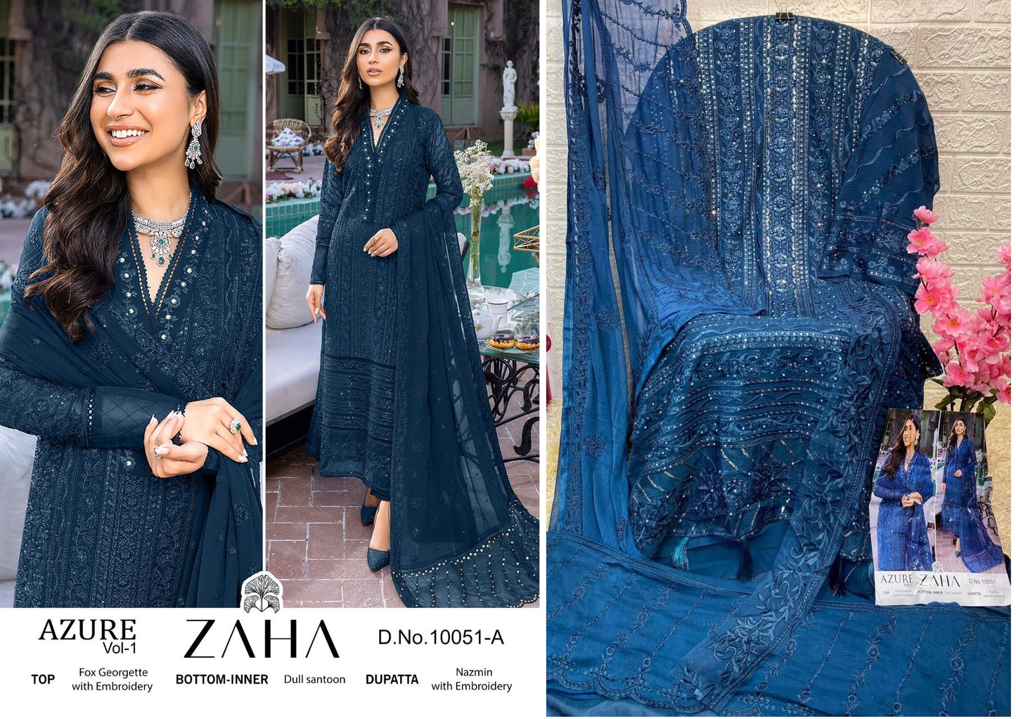 10051A Zaha Pakistani Salwar Suits